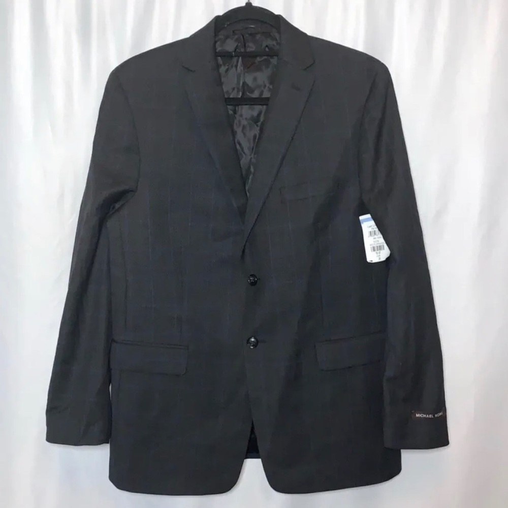Michael Kors Boys Wool Blend Windowpane Suit Blazer Jacket Size 20 NWT
